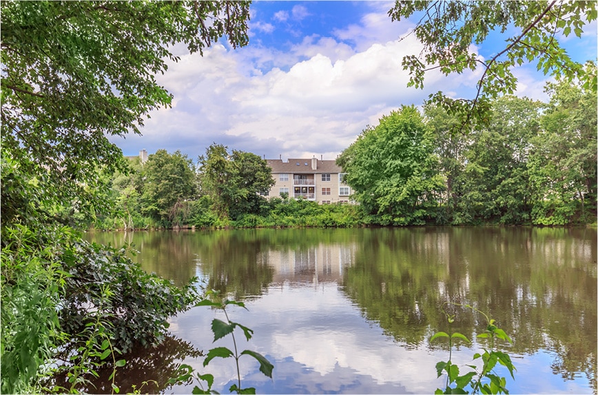 view of summit apartments from lake