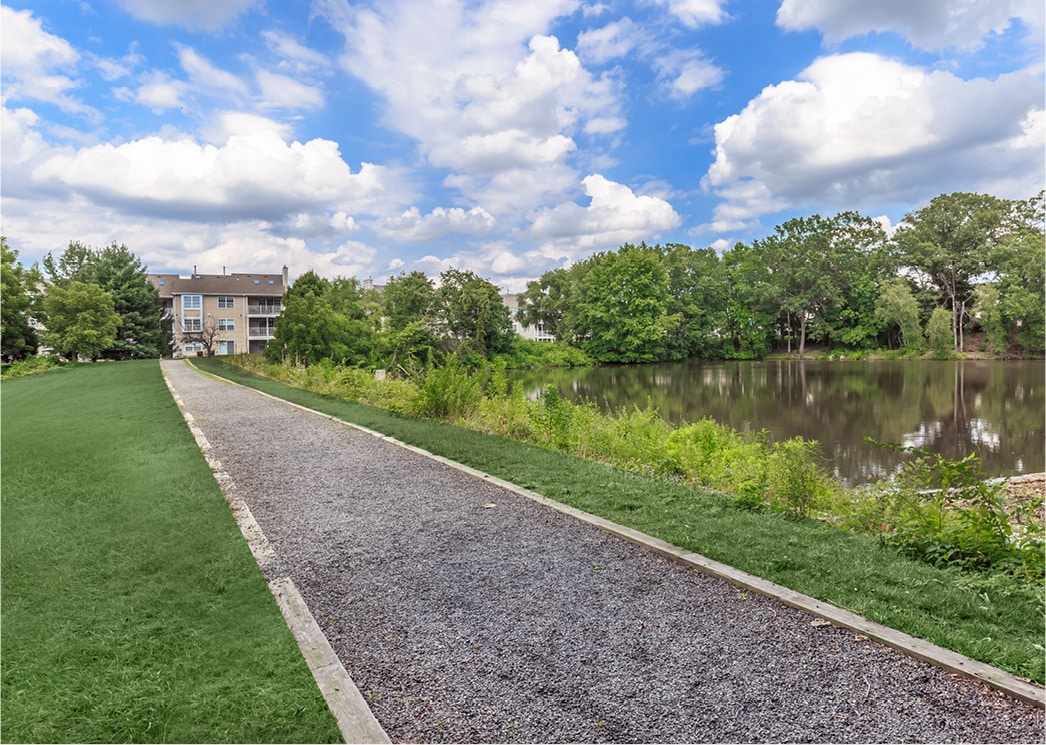 lake-side walking path